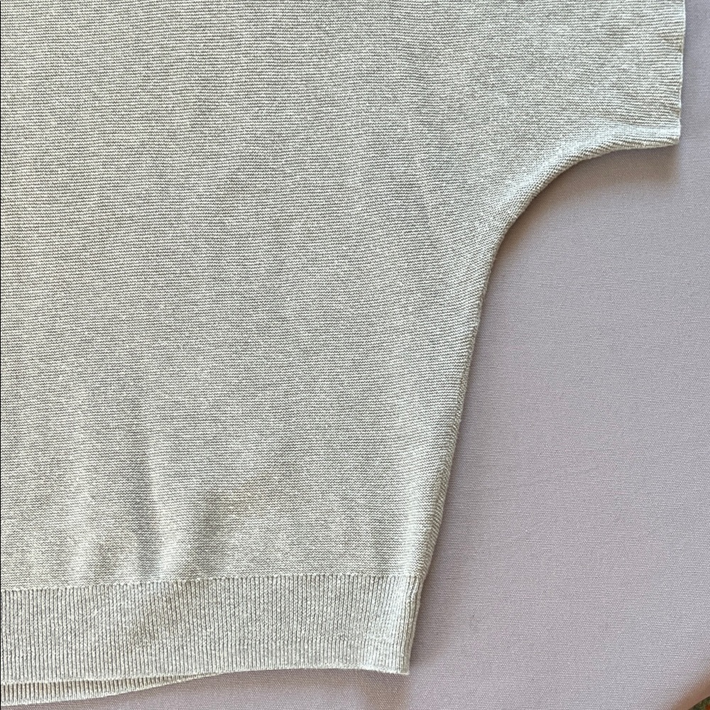 Quince Boat Neck Dolman Sleeve Heather Gray Cotton/Cashmere Women's Top M - Picture 4 of 7